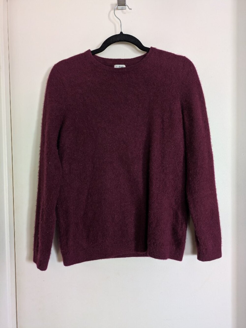 LL Bean Red Cashmere Crew Sweater